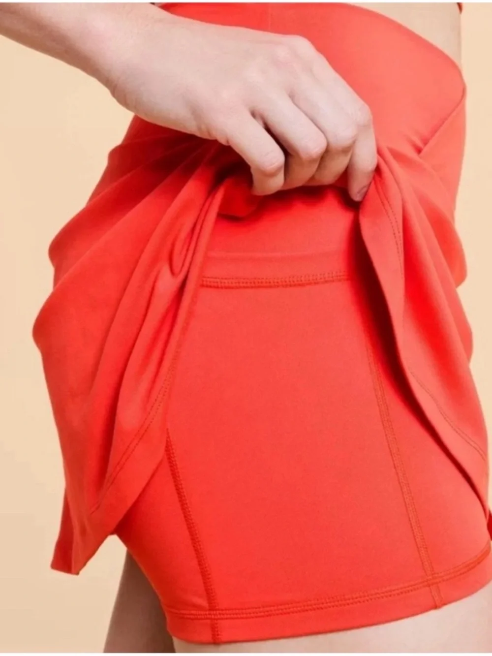 NWT Blogilates Crisscross Slit Skort | Spicy Orange | Size Large - Picture 2 of 8